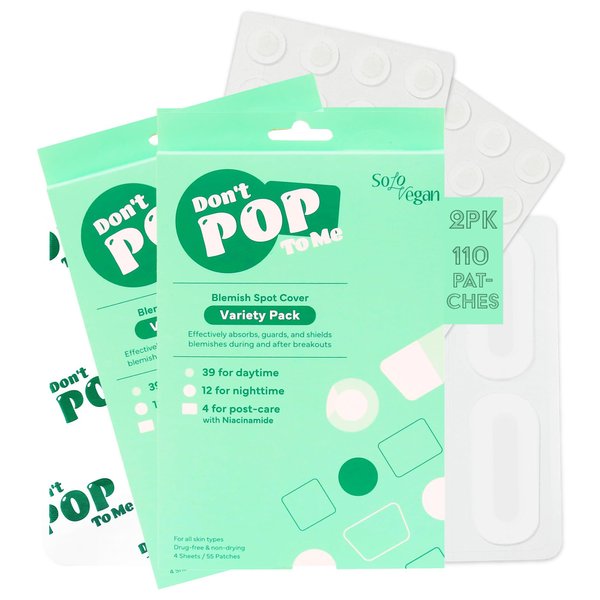 SoloVegan Mild Expoliating Toner Pads, Serum, Blemish Patch, Cleansing Gel - Korean Skincare (1, 2PK Blemish Patch)