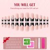 Gufonkod Black Press on Nails Medium Coffin French Tip Fake False Nails with Glue on Nails Butterfly Rhinestone Design Acrylic Nails Press ons Artificial Stick on Nails for Kids Women Girls 24PCS