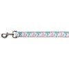Dog Leash Bird Tapestry White Gray Turquoise Pink 6 Feet Long 1.5 Inch Wide