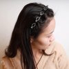 YienDoo Fashion Crystal Hair Band Sparkling Crystal Bangs Hairstyle Clips Hairpin Silver Rhinestones Headband Bridal Crown Tiara Hair Hoop Wedding Hair Accessories for Women Girls