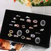 Tinsow Black Stackable 7 Slots Jewelry Rings Earrings Tray Velvet Showcase Display Organizer (Black)