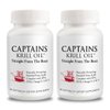 Captains Pure Antarctic Krill Oil Softgels | Omega 3 EPA, DHA with Astaxanthin & Phospholipids| No Additives or Chemicals | 1000mg per Serving, 60 Capsules, 2-Pack