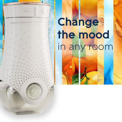 Glade PlugIns Refills Air Freshener Starter Kit, Scented and Essential Oils for Home and Bathroom, Coastal Sunshine Citrus, 4.02 Fl Oz, 2 Warmers + 6 Refills