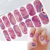 WOKOTO 12 Sheets Red Pink Color Gel Nail Polish Strips Gradient Nail Stickers Full Nail Wraps with Nail File Stick On Nails Gel Stickers Wraps for Nail Art Wraps Nail Polish Stickers for Women