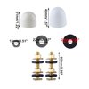 iFealClear Solid Brass Toilet Floor Bolts and Caps Set, Toilet Bowl to Floor Bolts with Washers and Round Cover Caps, Toilet Bolt Kit, White