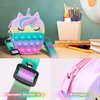 Sichy Pop Bag it, Fidget Bag, Pop Purse for Girl and Women Pop Bag with Unicorn Pop Toy, Anti Stress Silicone Poppet Bag Fidget Shoulder Bag, Best Gifts