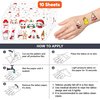 Christmas Temporary Tattoos Bunny Party Decorations Favors Supplies Xmas Themed Cute Stickers 10 Sheets 100 PCS Gifts for Baby Girls Boys Class School Carnival