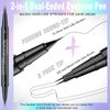 Eyebrow Pen - Eyebrow Pencil, Brow Pencil 2-in-1 Dual-Ended Microblading Eyebrow Pen with Micro-Fork-Tip and Precise Brush-Tip Create Natural Hair-Like Brows, Last All-Day, Dark Brown