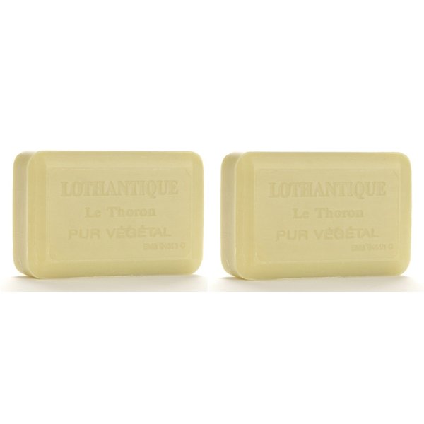 Lothantique Authentique Shea Butter Vegetable Bar Soap - 2 Bars, 200g Each, (Green Tea)