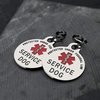 Service Dog TAG Small Breed Premium Double Sided Dog Identification .999 inch Engraved -Bold Protected Under Federal Law with Medical Alert Symbol Easily Attach to Collar Harness and Service Dog Vest