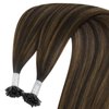 YoungSee U Tip Hair Extensions Human Hair Balayage Darkest Brown with Medium Brown Keratin Hair Extensions Balayage U Tip Human Hair Extension Ombre U Tips Remy Hair Extensions for Women 14In 1G/S 50G