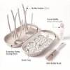 MOTHER-K Travel Baby Bottle Drying Rack Set, Including Bottle Brush and Travel Bottle, for Working Mom or Camping with Baby (Cream Mocha)