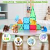 Magnetic Tiles Animals and Baby Family Set, Magnet Tiles Building Blocks for Toddler 3-5, STEM Learning Toy Early Education Construction Playset, Toy Gift for Kids 3 4 5 6 7