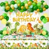 Dinosaur Birthday Decorations,Dinosaur Birthday Party Supplies - Balloons Arch Garland Kit,Happy Birthday Dinosaur Backdrop,Dinosaur Tablecloth for Dinosaur Party Decorations for Boys Girls Birthday