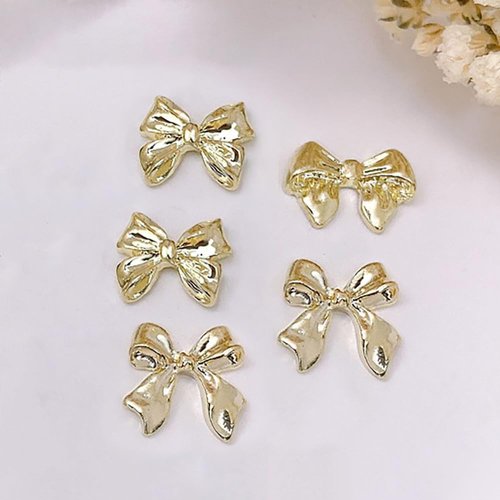 30Pcs Gold Bow Nail Charms 3D Alloy Nail Art Charms Cute Bow Knot Nail Decorations Kawaii Charms for Nails Nail Charms for Acrylic Nails Supplies Silver DIY Nail Art Decoration Accessories