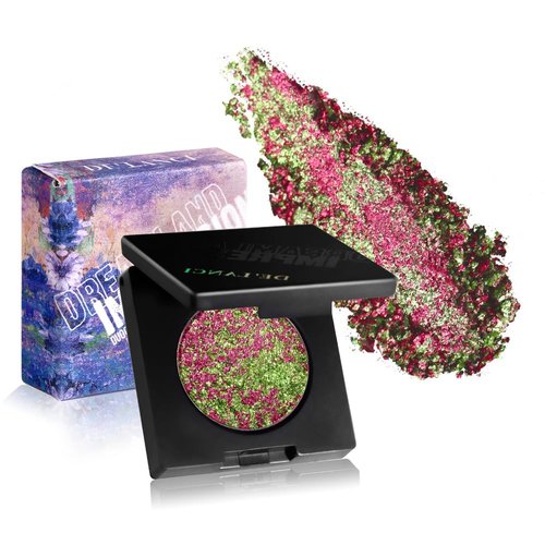DE'LANCI Multichrome Holographic Eyeshadow, Iridescent Dreamland Impression Shimmer Single Eyeshadow, Holographic Vibrant Glitter Eye Shadow, Easy to Wear Gorgeous Chameleon Eye Shadow, 09