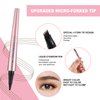 Magic eyebrow pencil, 3d microblading eyebrow tattoo pencil 4 fork tip, Waterproof eyebrow pencil, Eye brow pencils for women, Natural eyebrow pen, Stay on All Day(Gray)