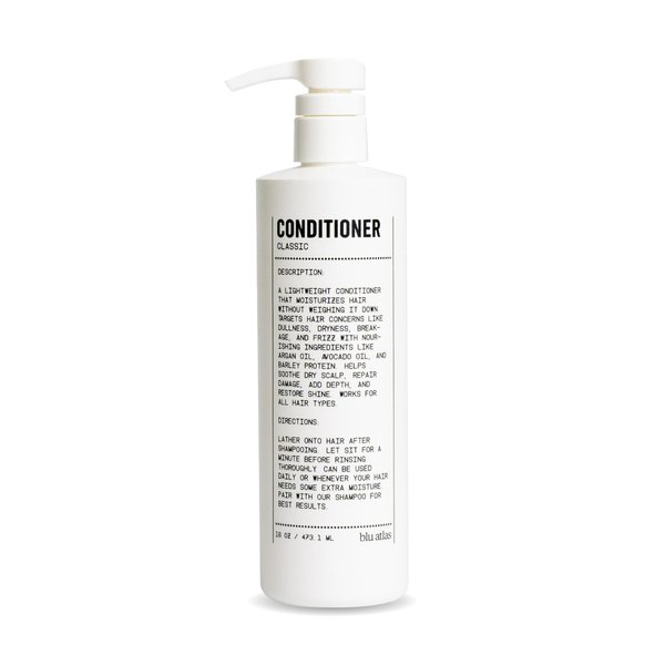 Blu Atlas Men's Natural Conditioner - For All Hair Types - Deep Moisturizing and Scalp Soothing, Vegan Sulfate and Paraben-Free- Classic Scent, 16 oz.