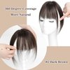 VASILIA Bangs Hair Clip, Clip in Bangs Hair Toppers for Women 100% Real Human Hair, Clip on Bangs 360° 3D Cover Wispy Fake Clip in Hair Extensions for Women Daily (Dark Brown)