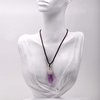 Paialco Big Natural Amethyst Quartz Crystal Point Pendant Necklace, Cord String