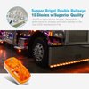 Partsam 5pcs Amber 10 LED Marker Light, Double Bullseye Marker Lights, Rectangle Clearance Lights for Trailer Truck Camper RV 12V