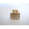 Generic Small mini gold square shaped metal hair claw clip with crystals (Primary color: Clear), 1 Count (Pack of 1)