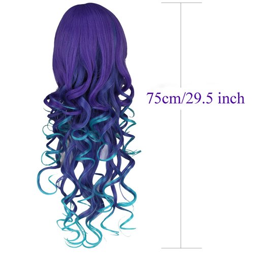 Long Curly Mermaid Costume Wig for Women Hair Unisex Adult Cosplay Wig Halloween Hair