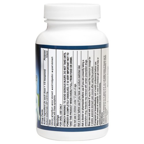 De La Cruz Pure Sodium Bicarbonate - USP Grade Bicarbonate of Soda – 100% Pure Baking Soda – Aluminum Free Antacid Powder for Heartburn & Indigestion - Packed in USA, 4 OZ.