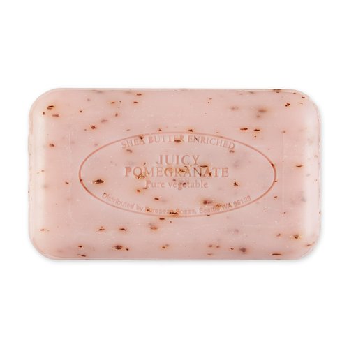Pre de Provence Artisanal Soap Bar, Natural French Skincare, Enriched with Organic Shea Butter, Quad Milled for Rich, Smooth & Moisturizing Lather, Juicy Pomegranate, 5.3 Ounce