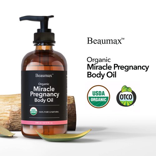 Beaumax Miracle Pregnancy Body Oil - USDA Organic Body Oil 240ml/8.12 fl.oz