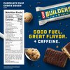 CLIF Builders + Caffeine - Chocolate Chip Cookie Dough Flavor - Plant Based Protein Bars - Gluten Free - Non-GMO - Low Glycemic - 20g Protein - 2.4 oz. (12 Count)