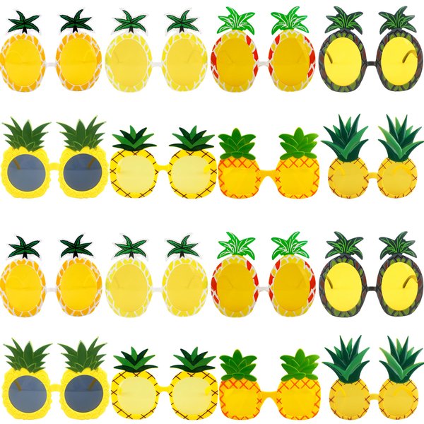 16 Pairs of Pineapple Shaped Sunglasses Fruit Shape Sunglasses Luau Tropical Pineapple Sunglasses for Luau Hawaiian Summer Pool Beach Party Favors