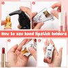 Cosblank 6 Pcs Boho Lip Balm Sleeve Keychain Lipstick Holder Key Chain with Portable Clip Lip Gloss Pouch Keychain for Women Graduation Travel Accessory Stocking Stuffers Gifts