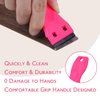 WENNALIFE Tape Remover Scraper Tool Plastic Razor Blade Scraper with 10 Replacement Blades & 6 Tape Tabs Hot Pink Plastic Scraper Tool Non Scratch Tape in Extensions tool Adhesive Remover for Cleaning