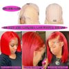 HD Transparent Pre Plucked Blunt Cut Red Bob Wigs Human Hair Lace Front Wigs With Baby Hair Natural Hairline Wear and Go Glueless Wigs Human Hair Pre Cut HD Lace Frontal Red Bob Wigs For Black Women