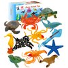 KECIABO Ocean Sea Animal Figures, 12 Pack Realistic Soft Plastic Bath Toys for Toddlers, Kids, Boys, and Girls