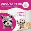 Glow Pups Raccoon in Tree Hide and Seek Dog Toy for Small and Medium Size Dogs, Plush Raccoon Inside Trunk Dog Toy with Squeaker, Interactive Burrow Dog Toy (Tree with Raccoons, Medium)