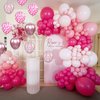 Pink Balloon Arch Garland Kit, Hot Pink Metallic Pink Pastel Pink White Balloons Kit with Confetti Balloons for Girls Kids Birthday Baby Shower Wedding Princess Theme Valentine's Day Party Decor