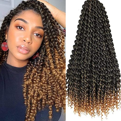 8 Packs 18 Inch Passion Twist Crochet Hair For Black Women Water Wave Crochet Braiding Hair Exten...
