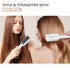 Hair Straightener Brush - 2 in 1 Hair Iron, Anti-Scald Hair Straightening Comb for Women, Smoothing and Styling Tools, Fast Heating Ceramic Flat Iron Comb