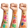 8 Sheets (78PCS) Hi High Five Tattoos Birthday Party Decorations Favors Decor Supplies Theme Stickers for Girl Boy Kids Gifts Classroom School Prizes Rewards