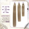 LaaVoo Ponytail Extensions Real Human Hair Balayage Dark Brown to Light Brown Hair Extensions Real Human Hair Ponytail Wrap Around Hair Extensions Ponytail Silky Straight 12 Inch 70 Gram