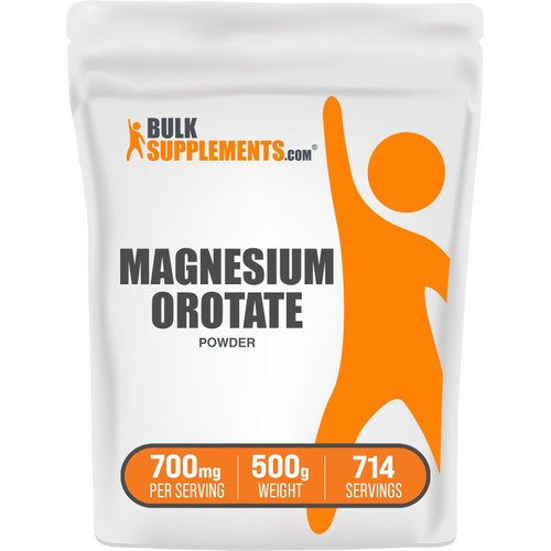 BulkSupplements.com Magnesium Orotate Powder - Magnesium Supplement, High Absorption Magnesium, Magnesium Orotate Supplements - Gluten Free, 700mg (49mg of Magnesium) per Serving, 500g (1.1 lbs)
