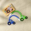 AmazingM Baby Food Grade Silicone Tractor Truck Teether Toy with One Piece Design Pacifier Clip Holder,Teething Pain Relief Toys Gift Set for 3 Months+ Boys and Girls,Freezer Safe,BPA Free. (Green)