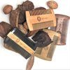 Premium Natural Ox horn and Sandalwood Dual-Action Beard Comb with Brown Protective Case – the Perfect Beard & Mustache Grooming Companion & Gift for Men – by Man & Mane