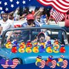Ouryec 24 Pack Patriotic Rubber Ducks, 4th of July Rubber Ducks Jeep Ducks Bulk, 4th of July Independence Day USA Memorial Day Party Favors, Baby Showers Bath Toys Gifts for Kids(24)