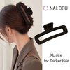 Nalodu Hair Claw Clips 5 Inch Unbreakable Square Rectangle Clip Clamp Neutral Colors for Thick Curly Long Hair Women - 2 Pack