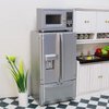 Miniature Dollhouse Fridge 1:12 Furniture Decoration Accessories Mini Refrigerator Kitchen Living Room Scene Model Ornaments (Silver)