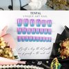 TENPAL Blue Purple Ombre Chrome Press on Nails Medium Square Gel Fake Nails With Glue Acrylic Nails Press ons With Sweet Cool Y2k Style 24pcs/Box Laser Metallic Mirror Glossy False Nails With Designs