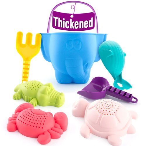 hahaland Beach Toys for Toddlers 1-3 - Sand Toys for Toddlers 1-3, Baby Bucket Rake Shovel Set, Bath Water Outdoor Toys for Toddlers 1-3 Boys Girls, Travel Toys for 1 Year Old Toddler Toys Age 1-2